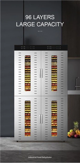 100kg 96 Δίσκοι Ηλεκτρικός από ανοξείδωτο ατσάλι, εμπορικός αφυγραντήρας βοείου κρέατος